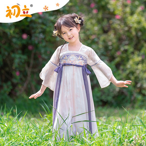 初立夏装童装改良儿童汉服月光青湖中国风连衣裙女童汉服儒裙超仙