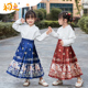 马面裙中国风女孩新中式 初立汉服女童装 春秋装 儿童汉服 凤羽图