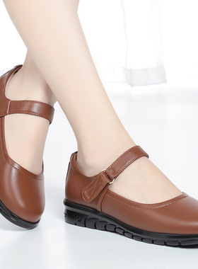 2025新款女单皮鞋中跟粗旗袍走秀鞋工作鞋LJ5加大码43高