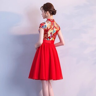 2025新款新款孕妇敬酒服短款新娘红色中国风小个子订婚礼演出迎宾