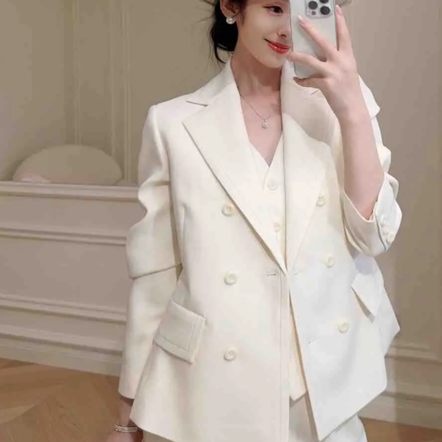 【Real/Lucky】-进口100%绉纱羊毛西装/A35201/试穿M/衣长60/肩40