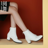 阅舞 Обувь, танцующие туфли, короткие сапоги, ботинки, из натуральной кожи, мягкая подошва