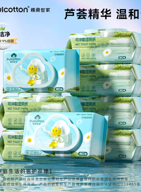 棉柔世家植萃精华湿厕纸男女专用孕妇宝宝居家厕纸厕所湿纸巾80抽