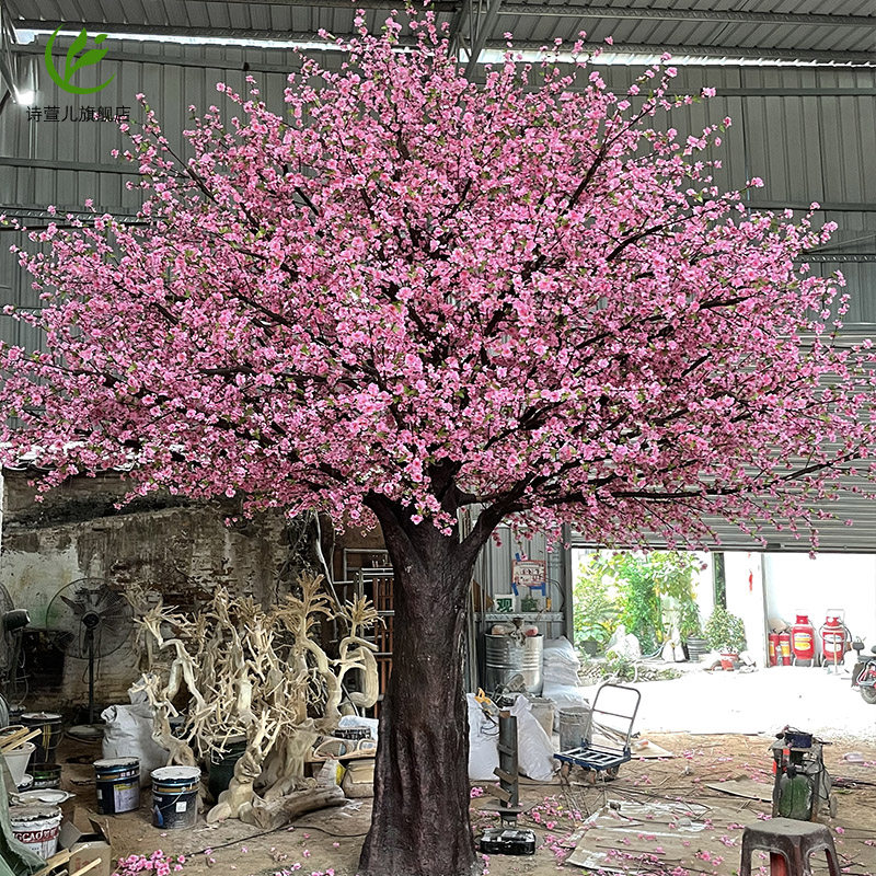 仿真桃花树大型室内装饰樱花树餐厅假树许愿婚庆大树假桃树玻璃钢