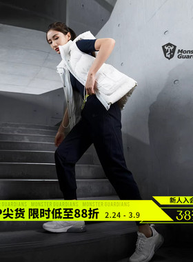 Monster Guardians 冬季户外运动女白色保暖90白鸭绒连帽羽绒马甲