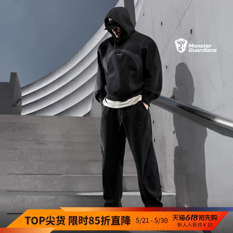 Monster Guardians 勇者无畏系列男子春秋加绒连帽卫衣运动套装