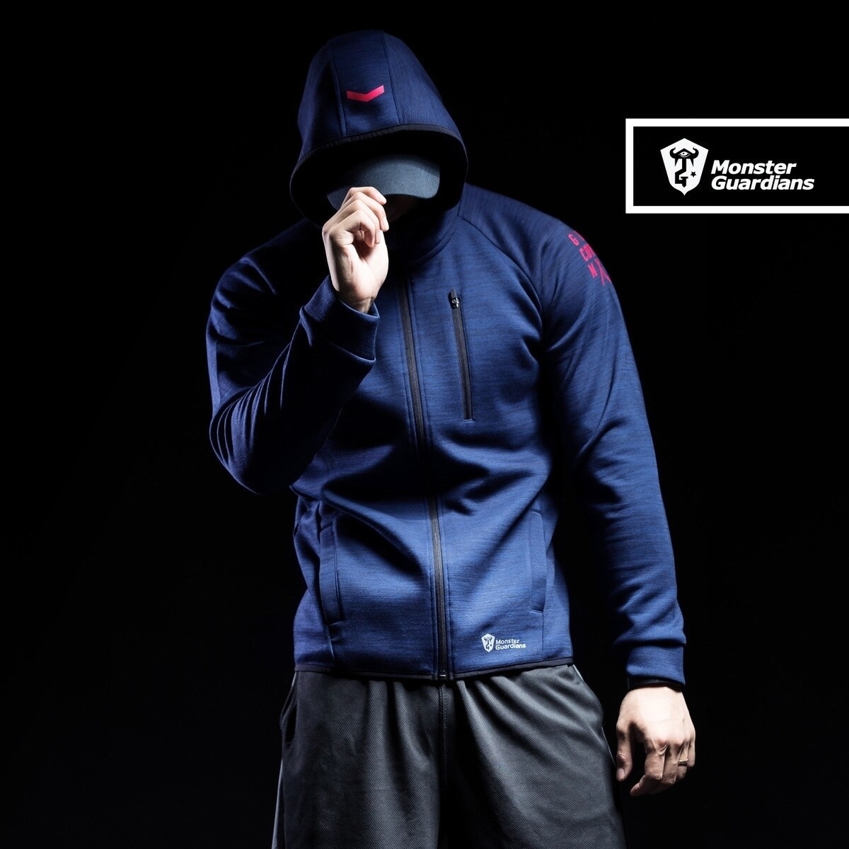 monster guardians 勇士系列秋冬男运动休闲卫衣 健身连帽外套
