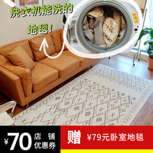 懒人专用可机洗地毯客厅卧室床边毯可水洗现代简约茶几毯免洗可擦