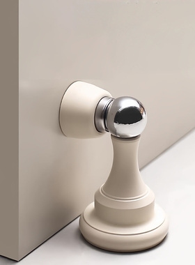 米白色系门吸原木日系奶油风专用 卧室打孔地吸防撞强磁阻门挡器