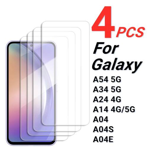 2/4PCS Screen Protector For Samsung Galaxy A54 5G Tempered Glass Samsung Galaxy A04S A14 A24 A34 A54