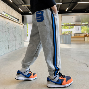 男童裤子秋冬2025新款儿童加绒运动裤大童一体绒男宝长裤男孩卫裤