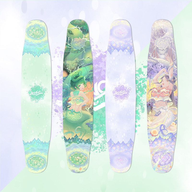 弄街长板小青小白蛇不在家专业滑板成人男女生舞板DC儿童滑板喵板