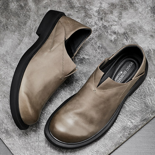男鞋2021年秋季牛皮软底休闲