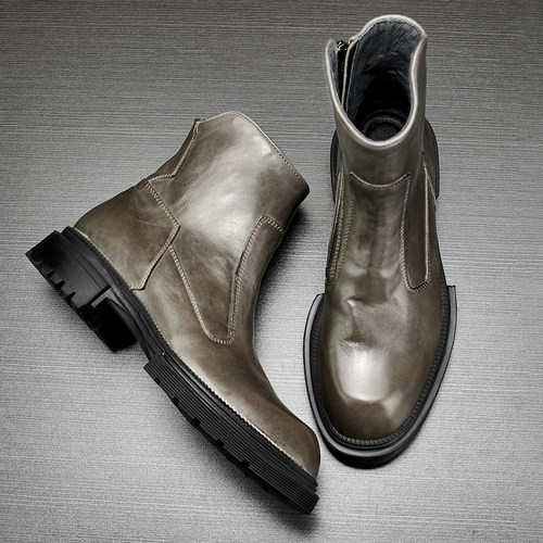 冬季百搭风加绒保暖中帮工装靴