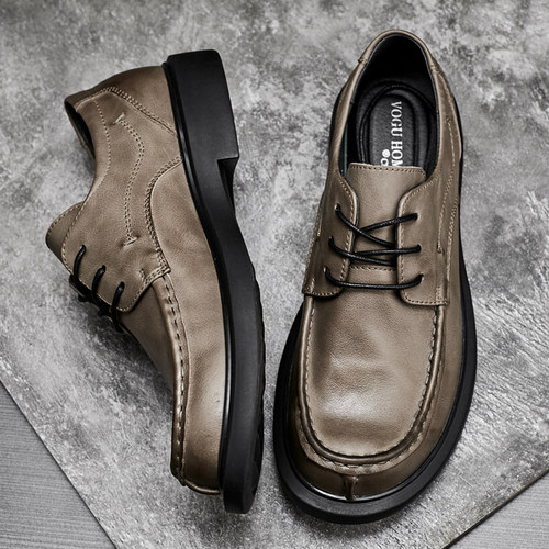 皮鞋春季透气2025新款真皮商务