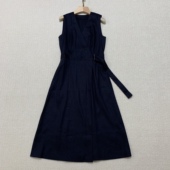 连衣裙 Th同款 P0303606 亚麻混纺无袖 围裹式 2025春夏新品 女装