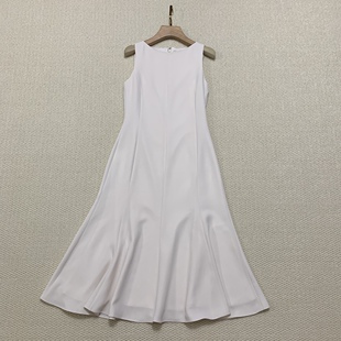 三醋酯混纺鱼尾伞摆连衣裙 女装 P0109604 2025春夏新品 Th同款