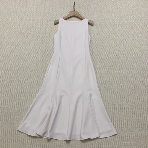 Th同款 2025春夏新品女装 三醋酯混纺鱼尾伞摆连衣裙 P0109604