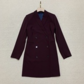 连衣裙 H0701614 Th女士秋冬新款 双排扣收腰羊毛西装 Good Wool