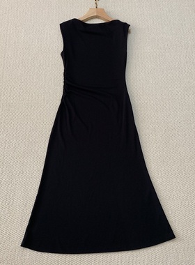 Th专柜同款 2025春夏新品女装 无袖船领抽褶收腰连衣裙 P0325601