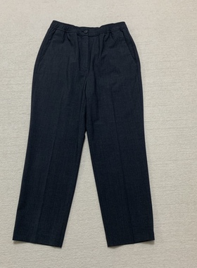 Th同款 2025新款女装羊毛混纺松紧腰百搭显瘦锥形九分裤 O0701201