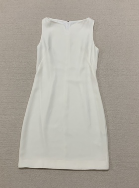 Th 2024新品女装 三醋酯混纺小v领无袖修身连衣裙 L0509630