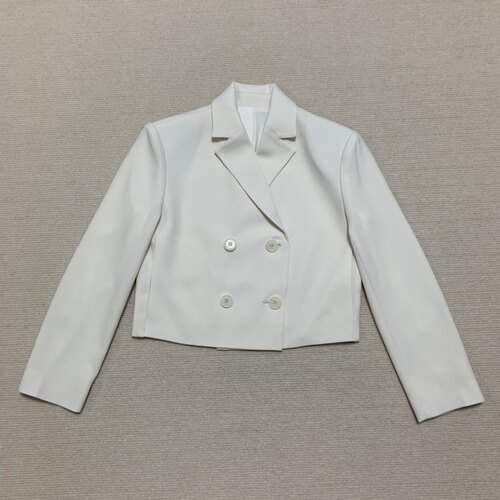 Th 2026新品女装 三醋酯纤维混纺双排扣职业短外套 N0709105