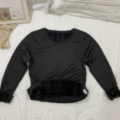 Real shot real price winter Korean solid color slim fit thermal underwear women's thickened Plush long sleeve bottom coat