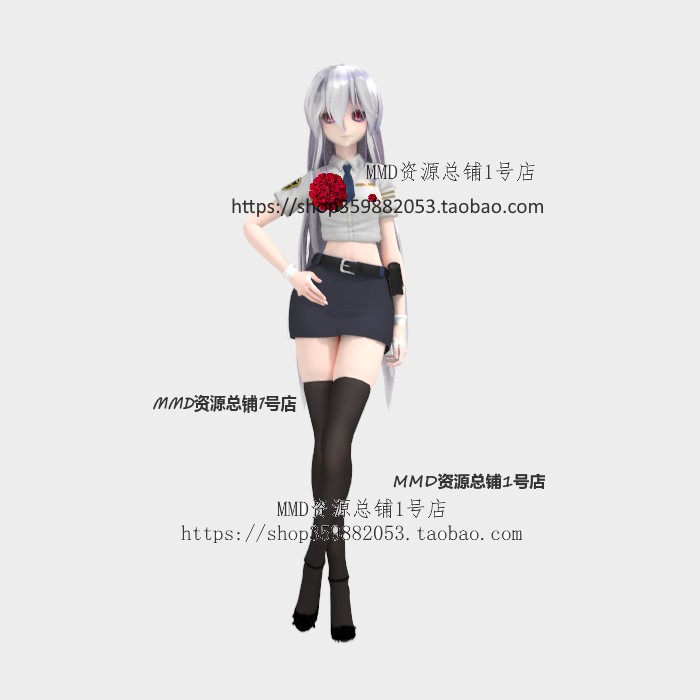 mmd模型 完整里素体模型 cop haku制服弱音 mikumikudance模型