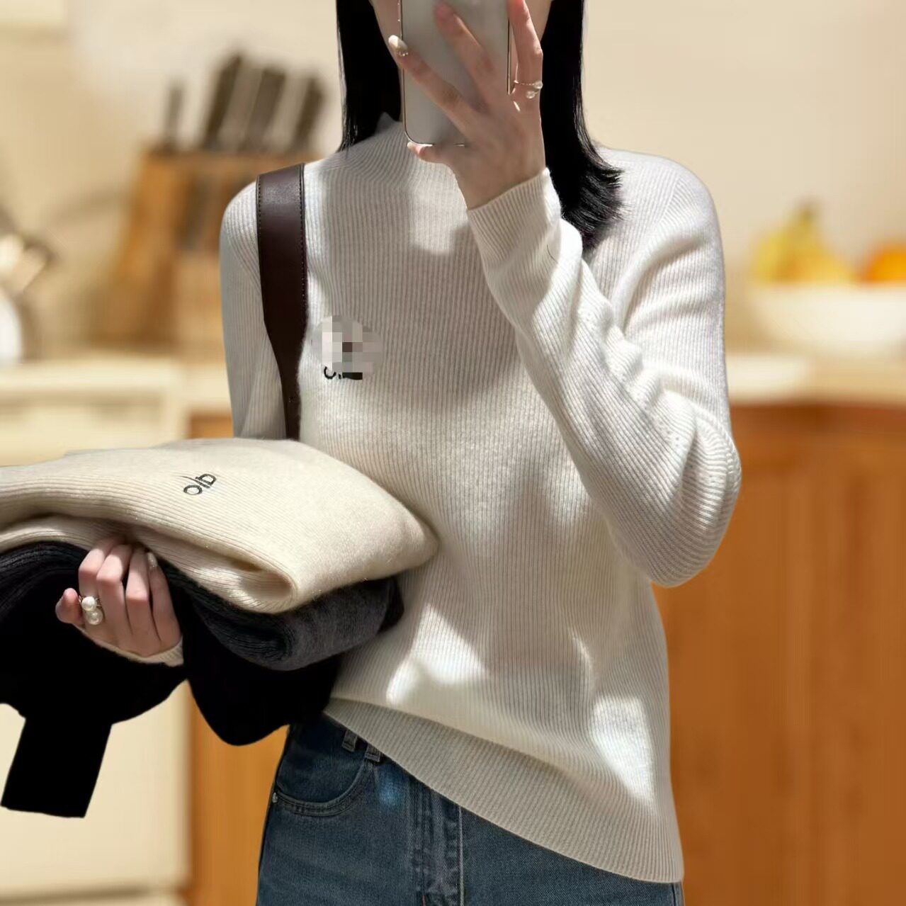 高端定制 欧洲站  显瘦半高领毛针织衫