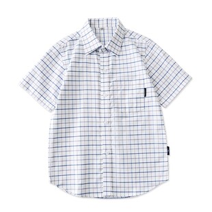 儿童长袖格子衬衫春秋冬季男童女童短袖上衣中大童小学生校服衬衣