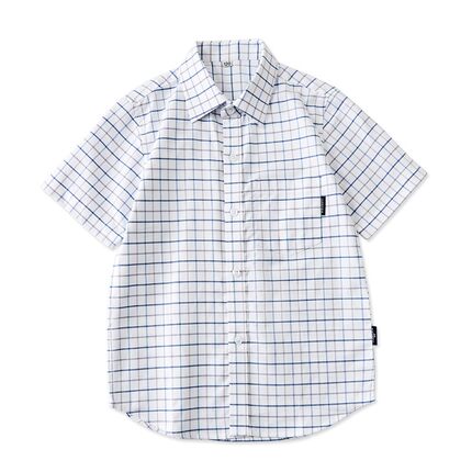 儿童长袖格子衬衫春秋冬季男童女童短袖上衣中大童小学生校服衬衣