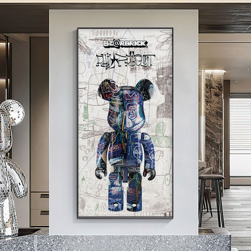 潮牌kaws小红书暴力熊联名装饰画