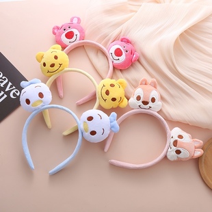 可爱草莓熊束发带女洗脸敷面膜专用卡通搞怪毛绒发箍冬季 头箍发卡