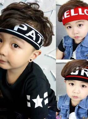 韩版儿童运动发带女童演出街舞吸汗男童篮球嘻哈表演健身跑步头带