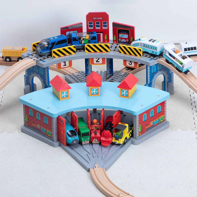 木质配饰兼容米家玩具儿童轨道车