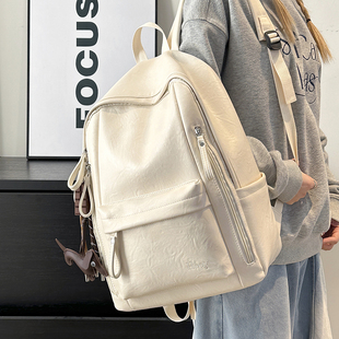 牧司英伦风双肩包女2026新款 通勤复古软皮书包女大学生高级感背包