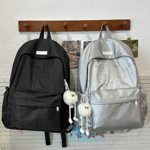 国风暗纹书包女生初中高中大学生双肩背包女大容量旅游百搭背包