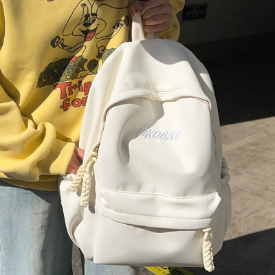 牧司校园纯色双肩包女