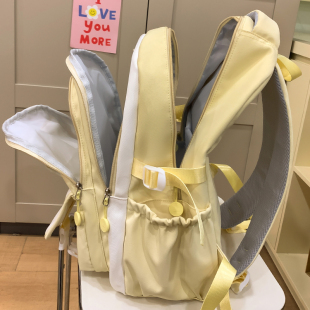 高颜值多层书包女生初中生四五六年级撞色刺绣大容量双肩包女背包