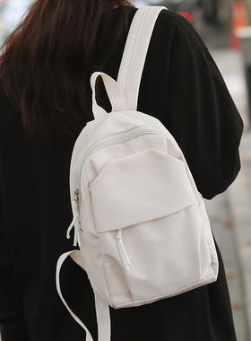 新品纯色小清新小型双肩包女生百搭休闲迷你背包轻便iPad平板包