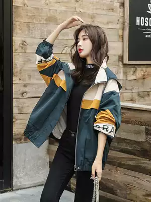 Early spring 2021 new women's windbreaker female shorty retro Hong Kong style spring and autumn medium and long version tooling jacket trend