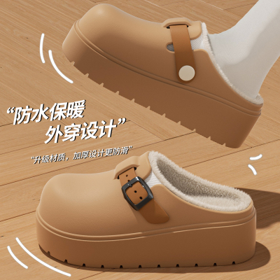 防水棉拖鞋女款20205新款秋冬季