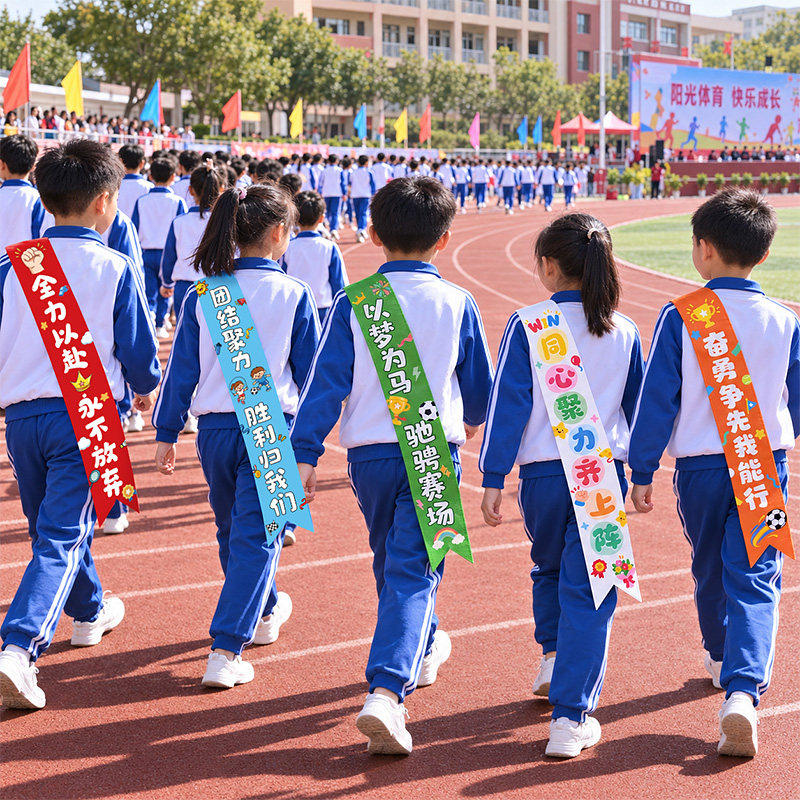 运动会开幕式肩带运动会入场创意道具幼儿园小学校加油装饰品氛围