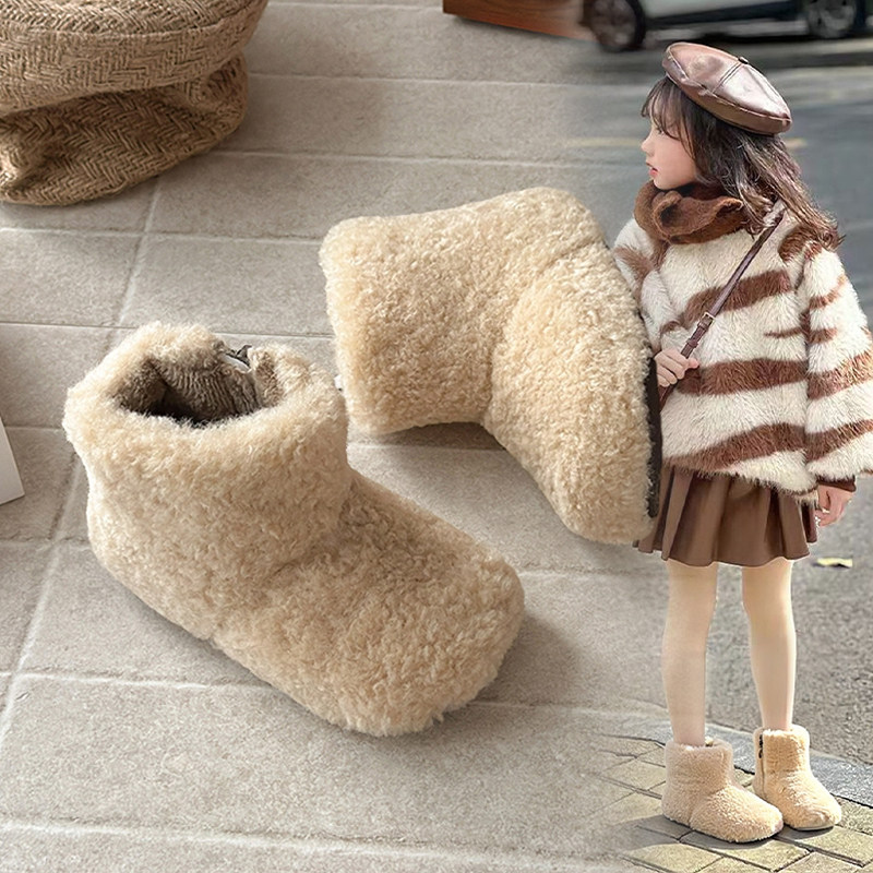 儿童棉靴加绒加厚毛毛靴保暖2025冬季新款宝宝靴子女童羊羔毛短靴,童鞋/婴儿鞋/亲子鞋,棉靴,淘宝优惠券,粉丝福利购,淘宝优惠卷