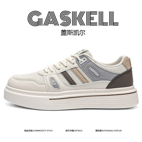 GASKELL夏季透气网面男小白鞋