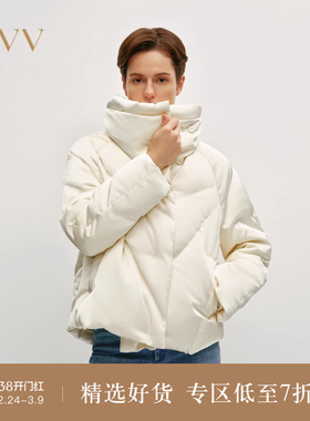 OVV秋冬热卖女装光泽感舒适休闲直筒短款羽绒服外套