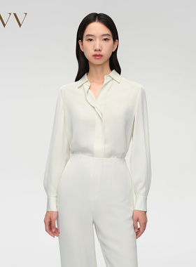【孙俪同款】OVV春夏热卖女装22MM双乔翻领真丝衬衫