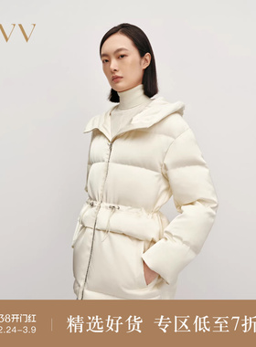 OVV秋冬热卖女装光泽感直筒可收腰羽绒服外套