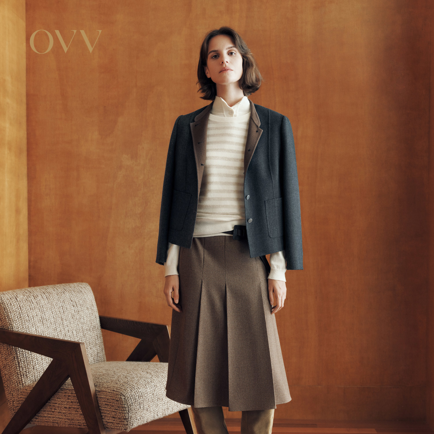 双面呢设计 羊毛面料 直筒版型